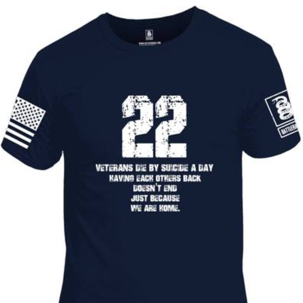 22 Veterans Die By Suicide A Day Crew Neck T-Shirt